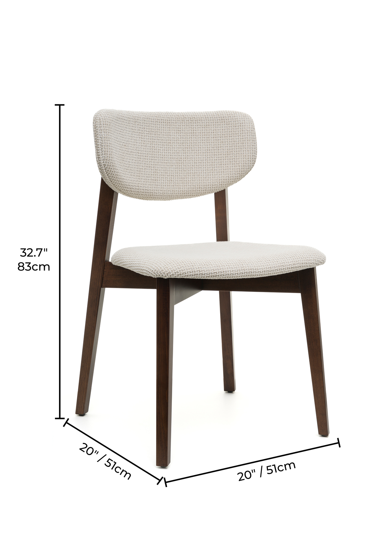 Leto Ceviz Ahşap 2'li Silinebilir Kumaşlı Sandalye – Modern & Ergonomik Tasarım, Yumuşak Dokulu - Görsel 7