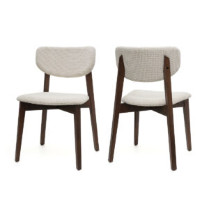 Leto Ceviz Ahşap 2'li Silinebilir Kumaşlı Sandalye – Modern & Ergonomik Tasarım, Yumuşak Dokulu