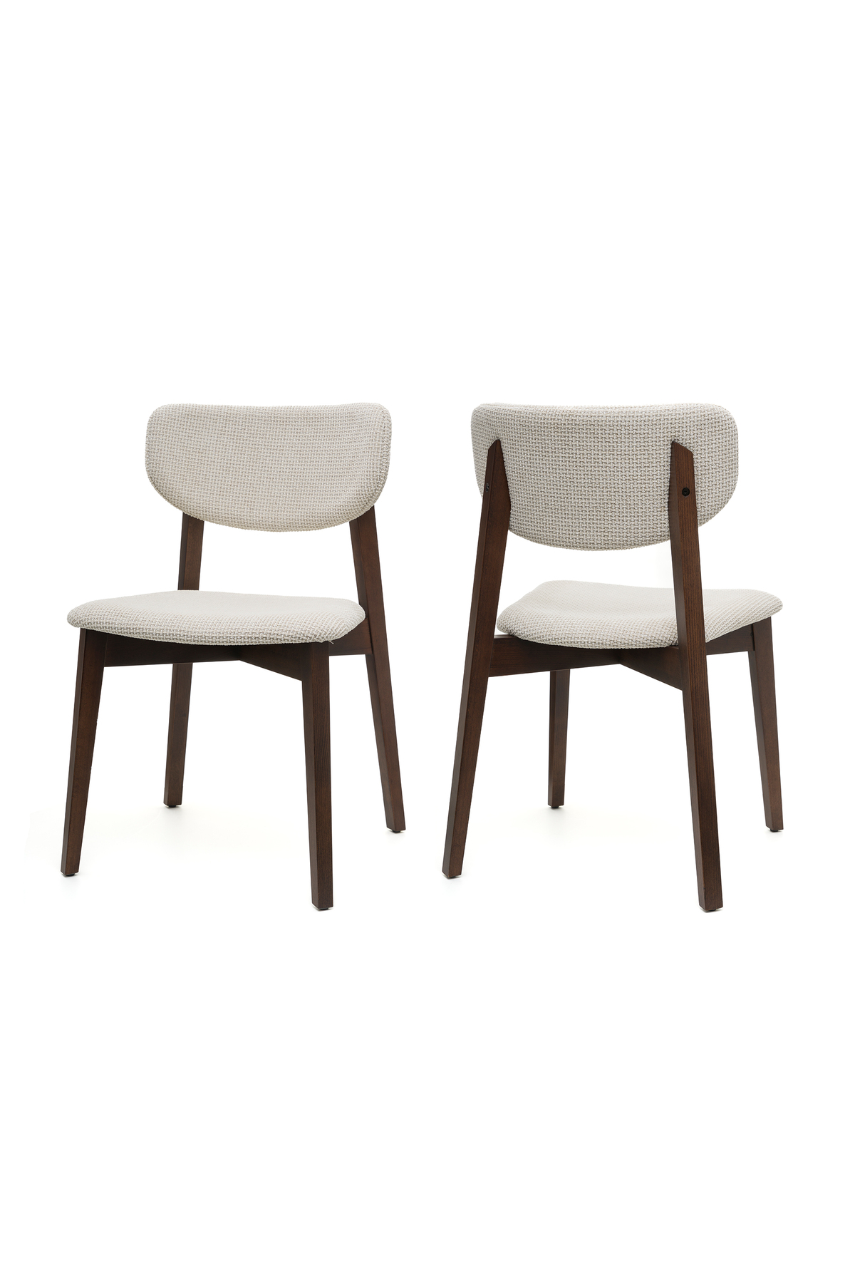 Leto Ceviz Ahşap 2'li Silinebilir Kumaşlı Sandalye – Modern & Ergonomik Tasarım, Yumuşak Dokulu